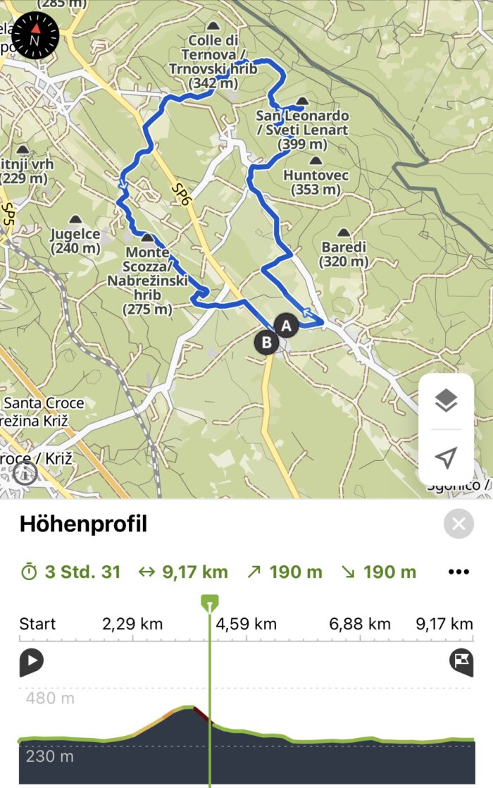 Schreenshot von der Rundwanderung von Sales